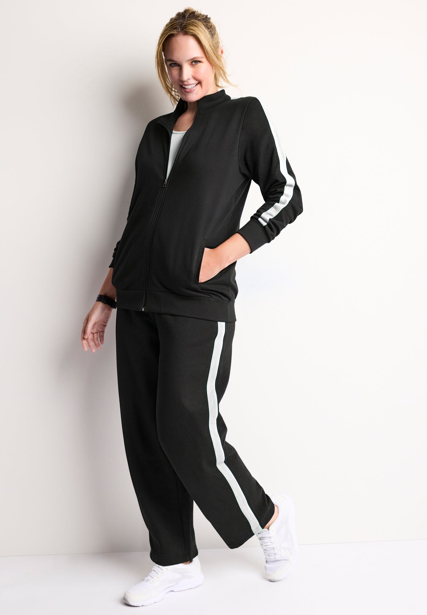 Side Stripe French Terry Zip Jacket image number 0