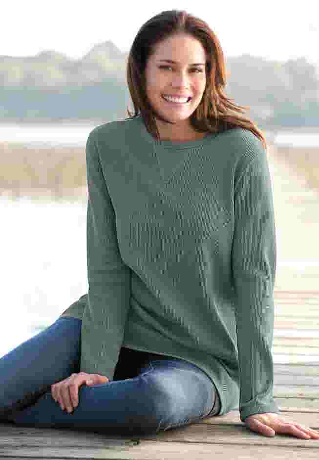 Ultra Soft Waffle Thermal Sweatshirt image number 12