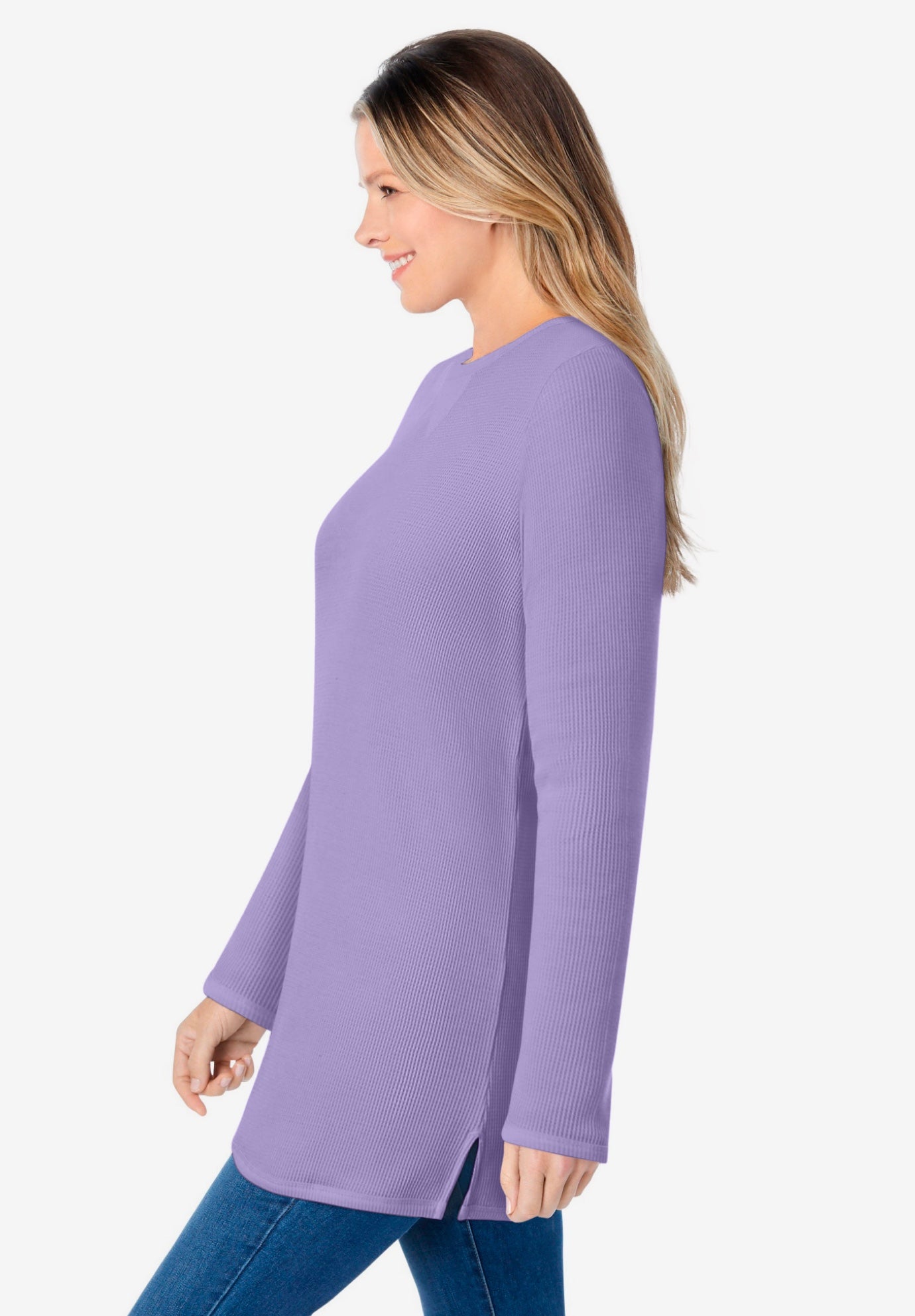 Ultra Soft Waffle Thermal Sweatshirt image number 5