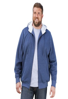 Sherpa-Lined Fleece Zip Hoodie