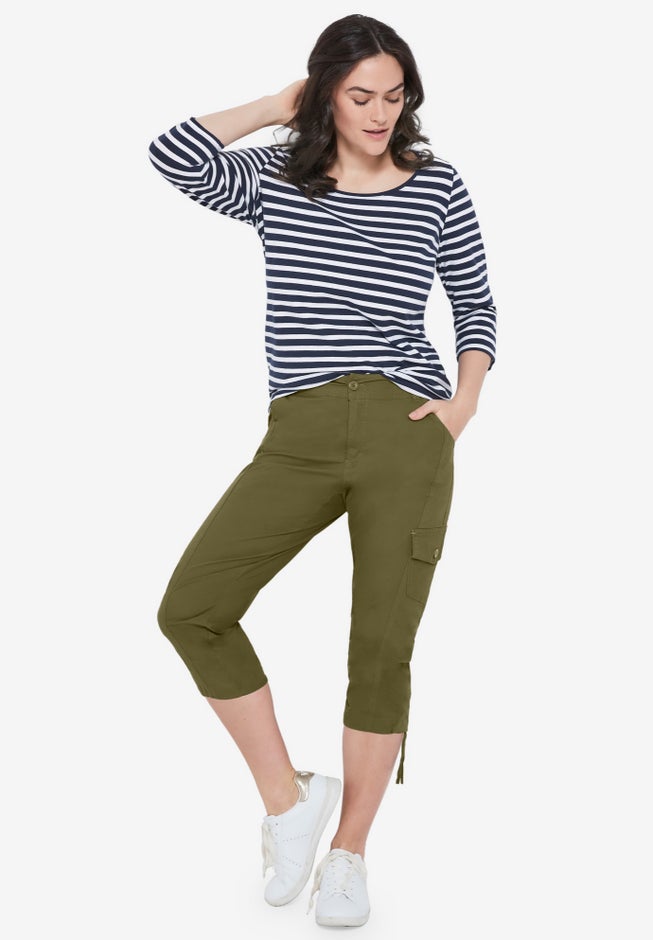 Stretch Cargo Capris by ellos&reg; image number 2