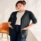 V-Neck Button-Front 100% Cotton Boyfriend Cardigan image number 0