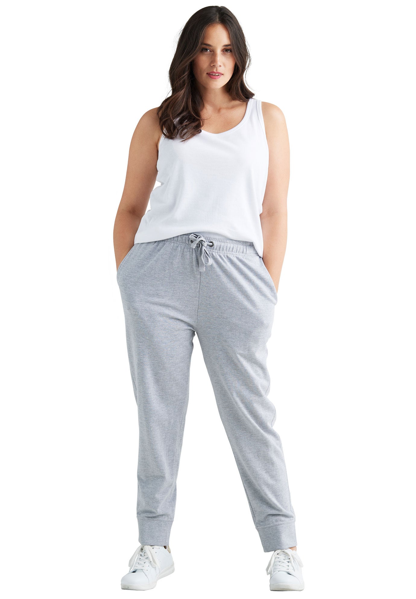 French Terry Drawstring Elastic Waistband Jogger image number 2