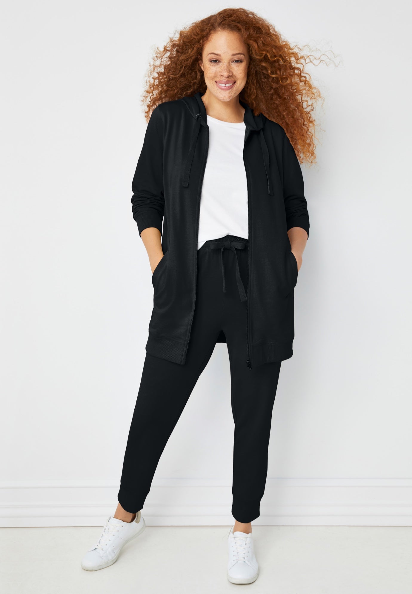French Terry Drawstring Elastic Waistband Jogger image number 2