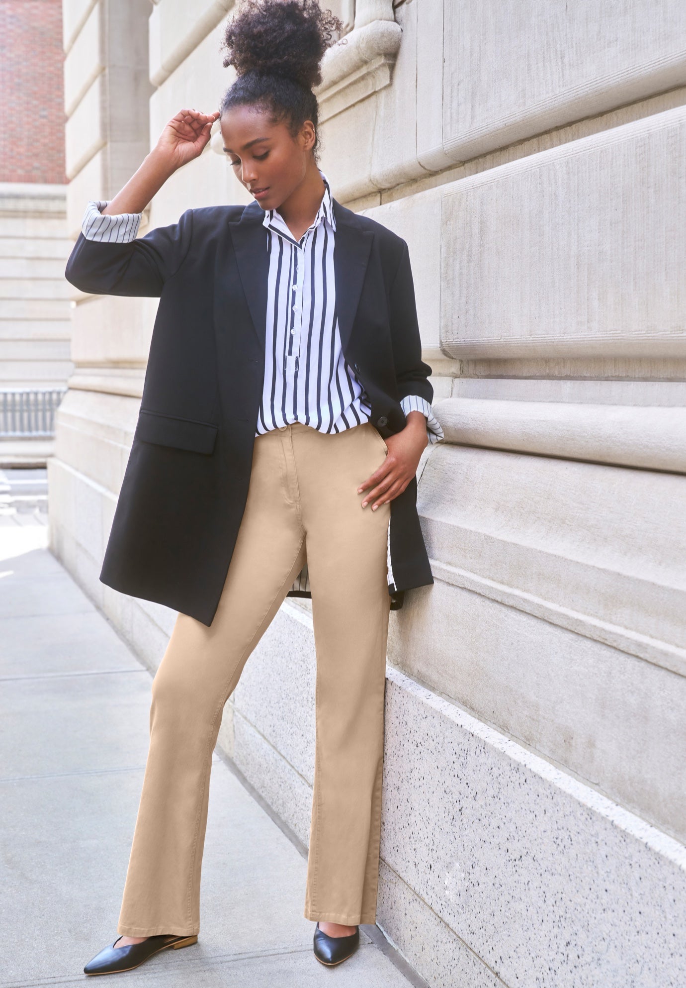 Stretch Chino Mid-rise Classic Bootcut Pants image number 3