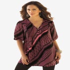 Printed Y-Neck Georgette Top image number null