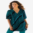 Printed Y-Neck Georgette Top image number 0