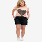 French Terry Drawstring Elastic Waist Shorts image number null