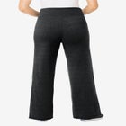 Stretch-Cotton Knit Pull-On Wide-Leg Leggings image number null