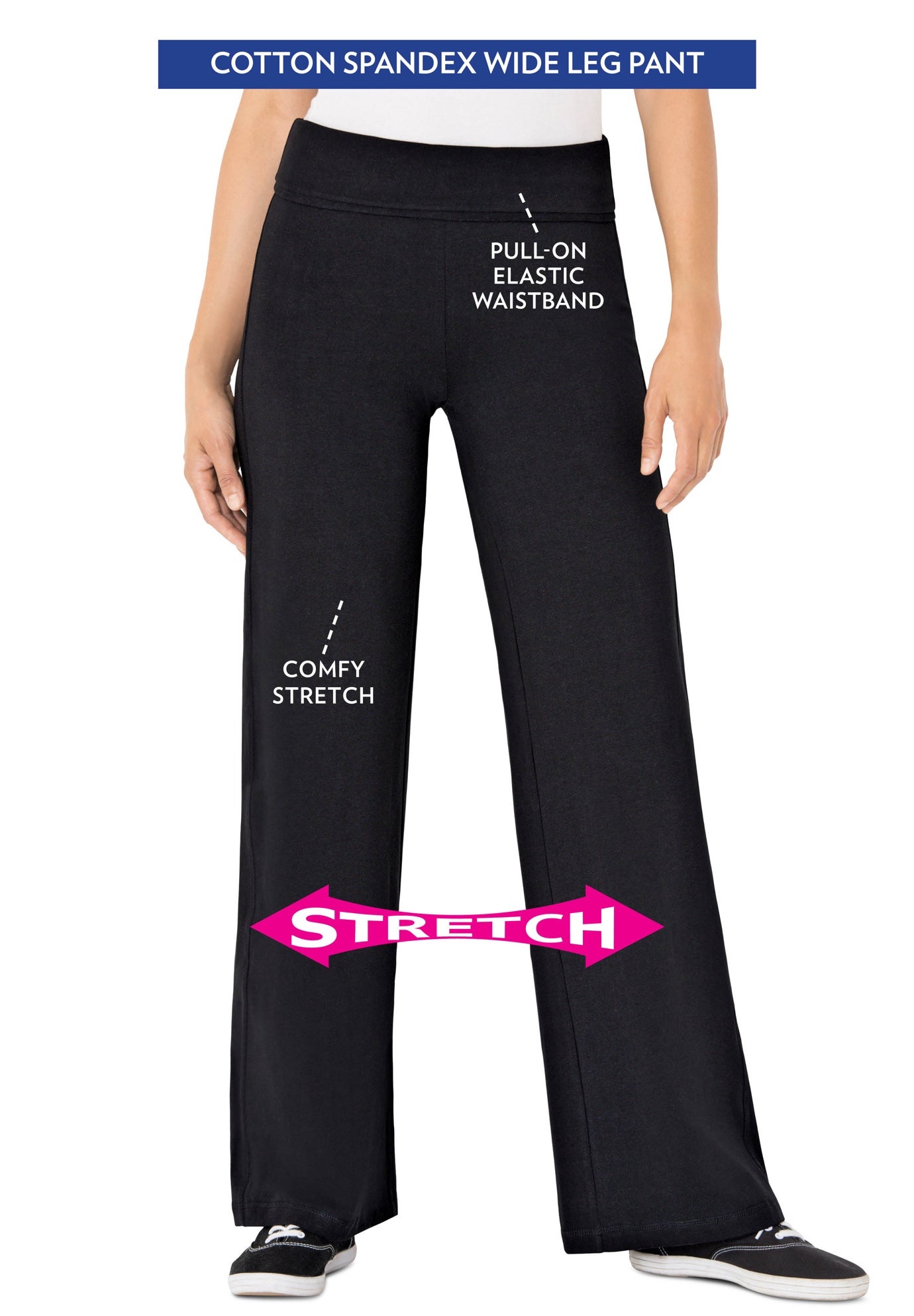 Stretch-Cotton Knit Pull-On Wide-Leg Leggings image number 0
