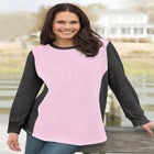 Colorblock Scoopneck Thermal Sweatshirt image number null