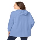 Rib-Knit Sherpa Hoodie Sweatshirt image number null