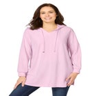 Rib-Knit Sherpa Hoodie Sweatshirt image number null