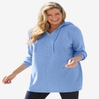 Rib-Knit Sherpa Hoodie Sweatshirt image number null