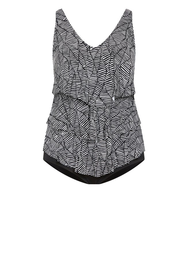 Pia V-Tiered Print 1 Piece image number null