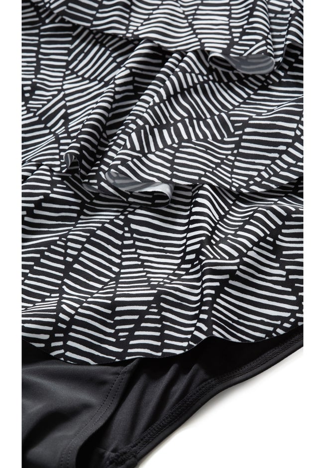 Pia V-Tiered Print 1 Piece image number null