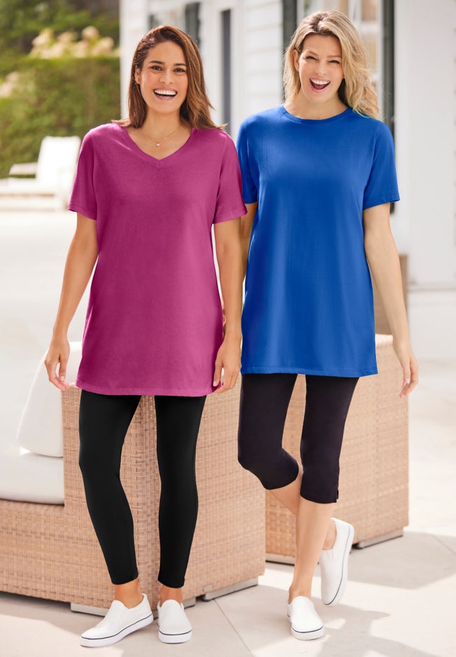 Stretch-Cotton Knit Pull-On Pocket Leggings image number 11