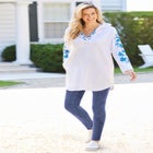 Stretch-Cotton Knit Pull-On Pocket Leggings image number null