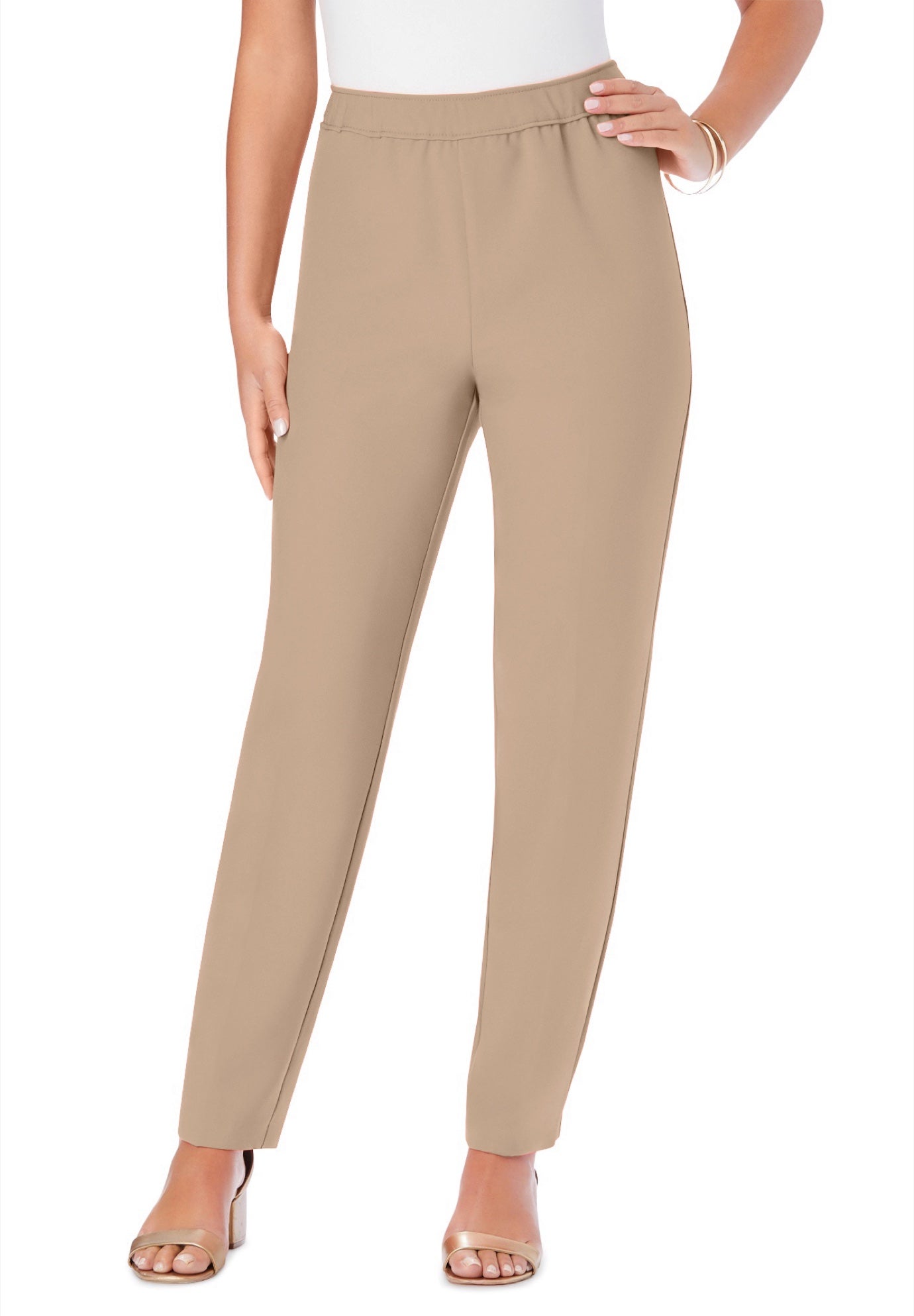 Plus Size Classic Bend Over&reg; Structured Straight Leg Pull-On Pant image number 2
