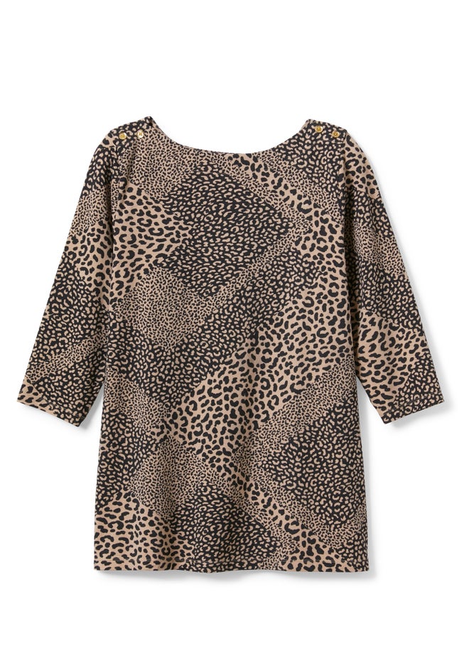Stretch Cotton Boatneck Tunic image number 4