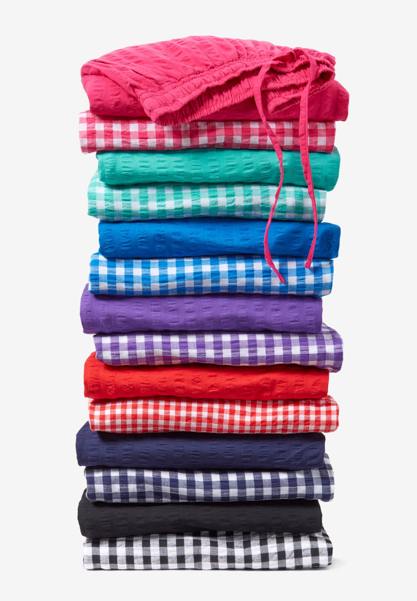 Seersucker Pull-on Elastic-Waist Pants image number 3