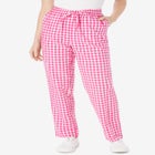 Seersucker Pull-on Elastic-Waist Pants image number null