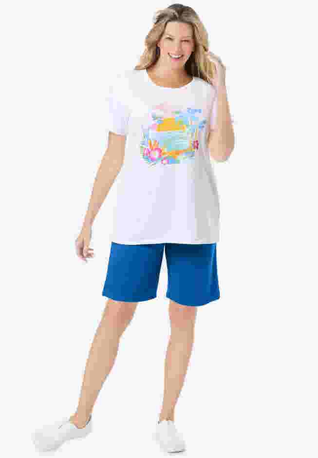 2-Piece Knit Tee and Short Set image number 0