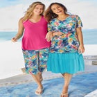 Elastic-Waist Knit Tiered Skirt image number null