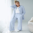 French Terry Wide Leg Sweatpants With Drawstring Elastic Waistband image number null