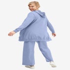 French Terry Wide Leg Sweatpants With Drawstring Elastic Waistband image number null