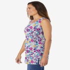 Perfect Printed Sleeveless Shirred V-Neck Tunic image number null