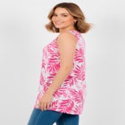 Perfect Printed Sleeveless Shirred V-Neck Tunic image number null