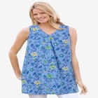 Perfect Printed Sleeveless Shirred V-Neck Tunic image number null