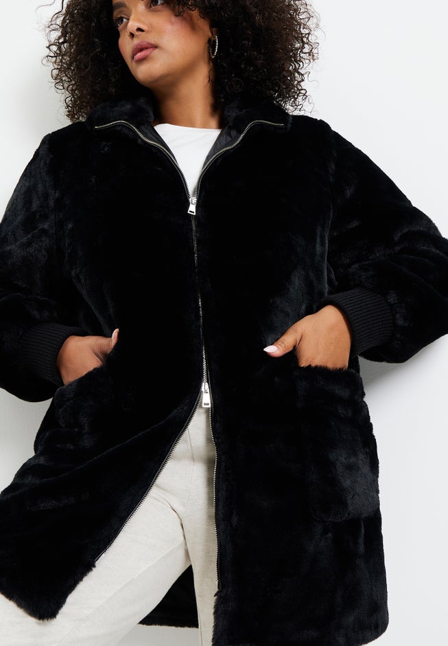 Zip-Up Faux Fur Jacket image number 2