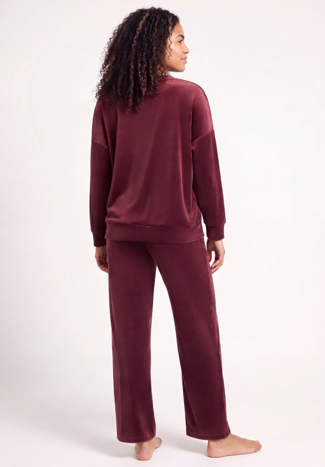 Boxy Velour Lounge Sweatshirt image number 1