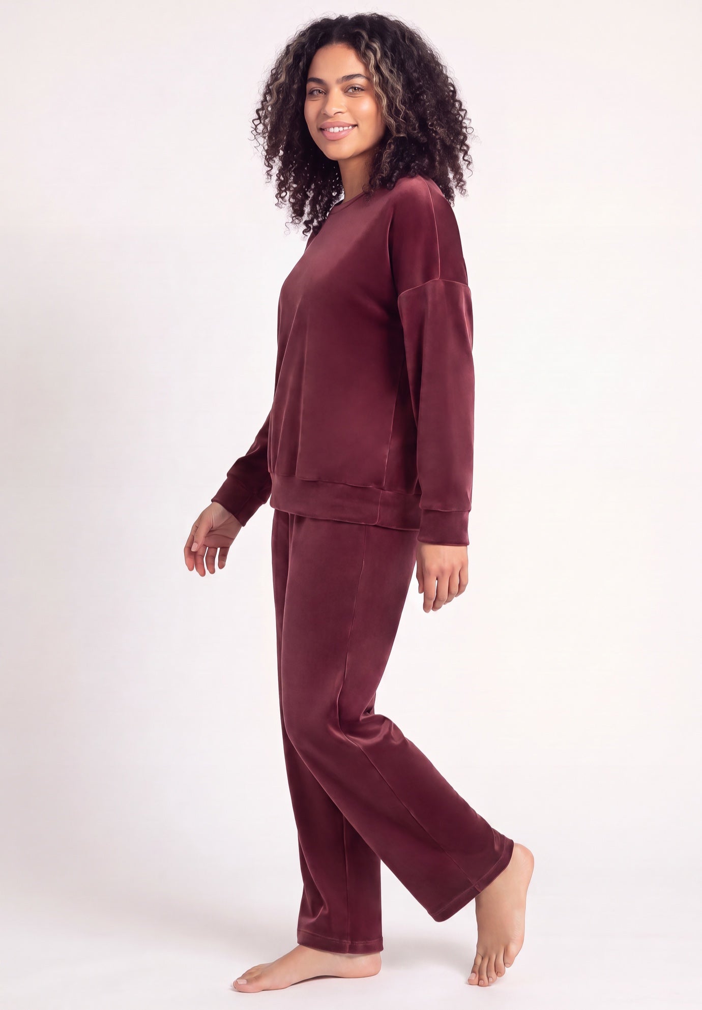 Boxy Velour Lounge Sweatshirt image number 2