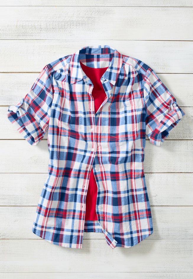 Short-Sleeve Button Down Seersucker Shirt image number 3