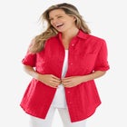 Short-Sleeve Button Down Seersucker Shirt image number null