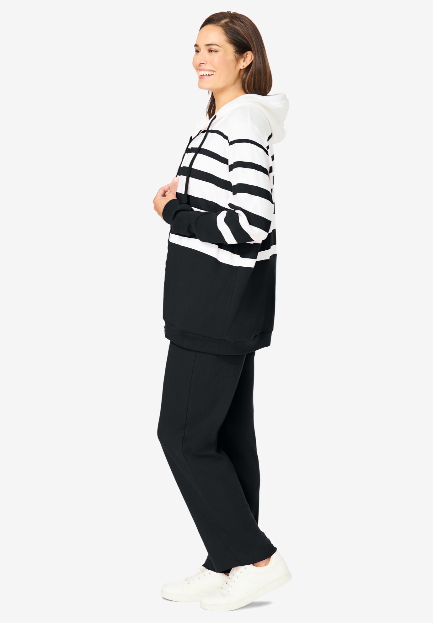 Striped Full Zip Jacket Set image number 2