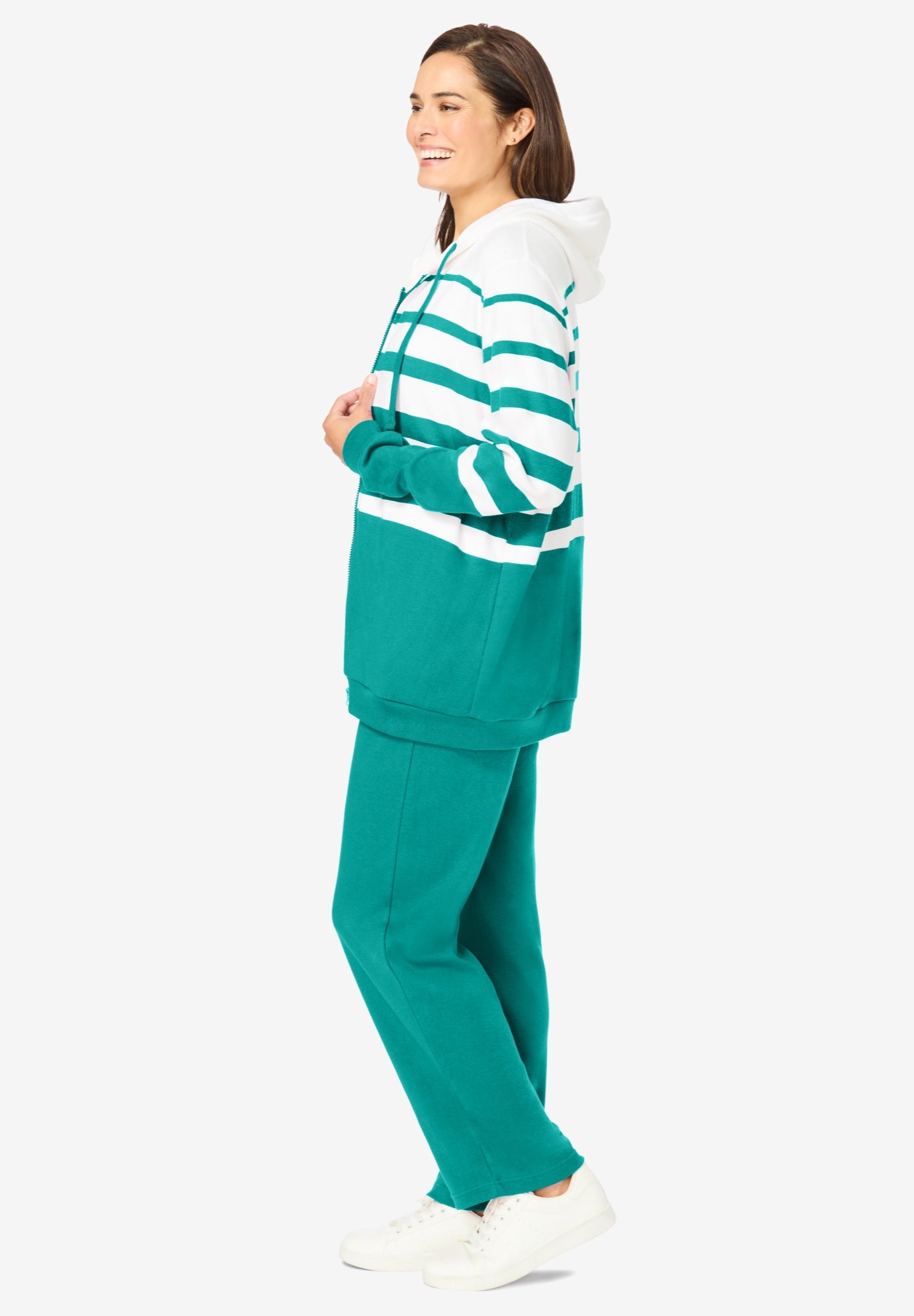 Striped Full Zip Jacket Set image number 2