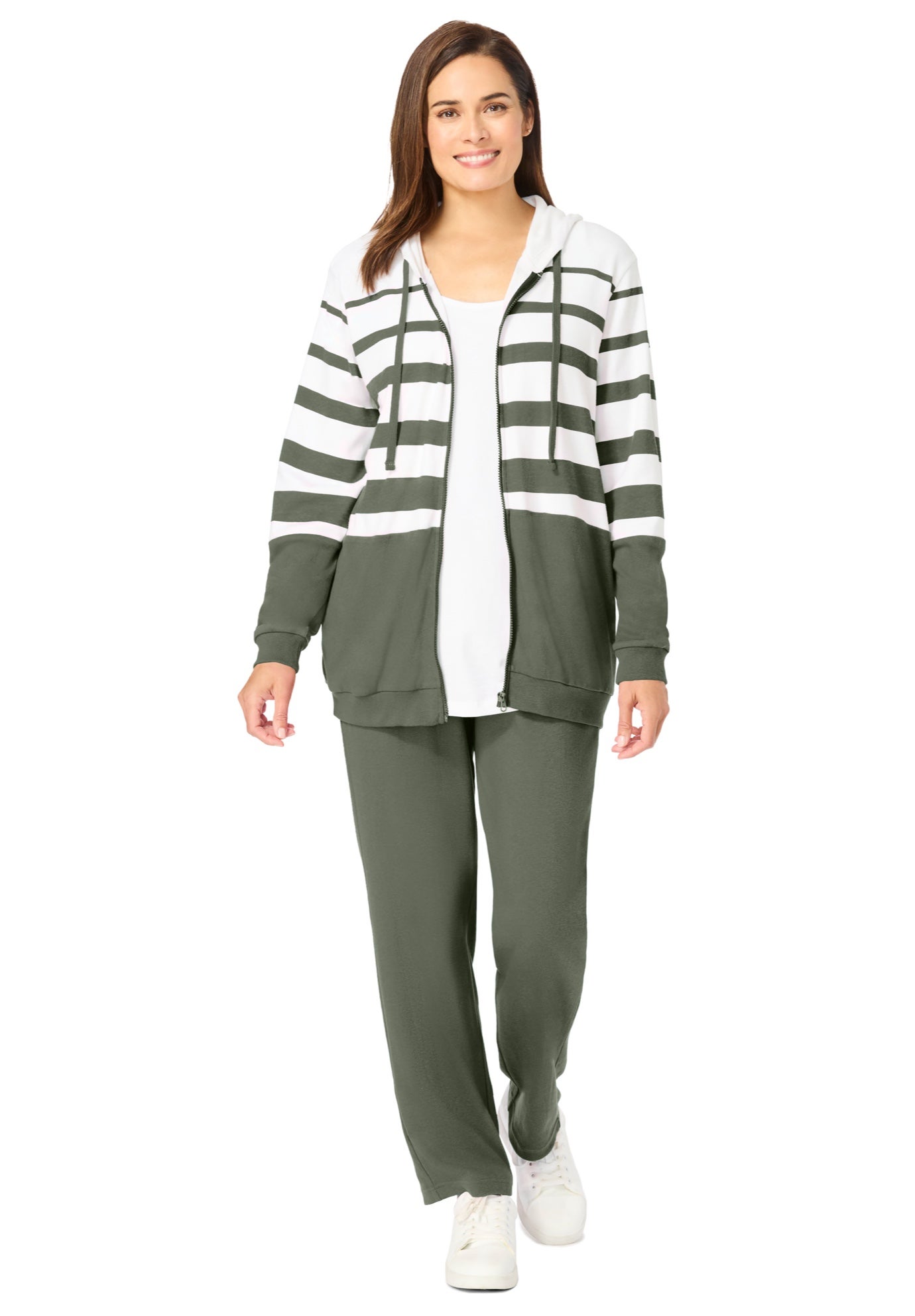 Striped Full Zip Jacket Set image number 0