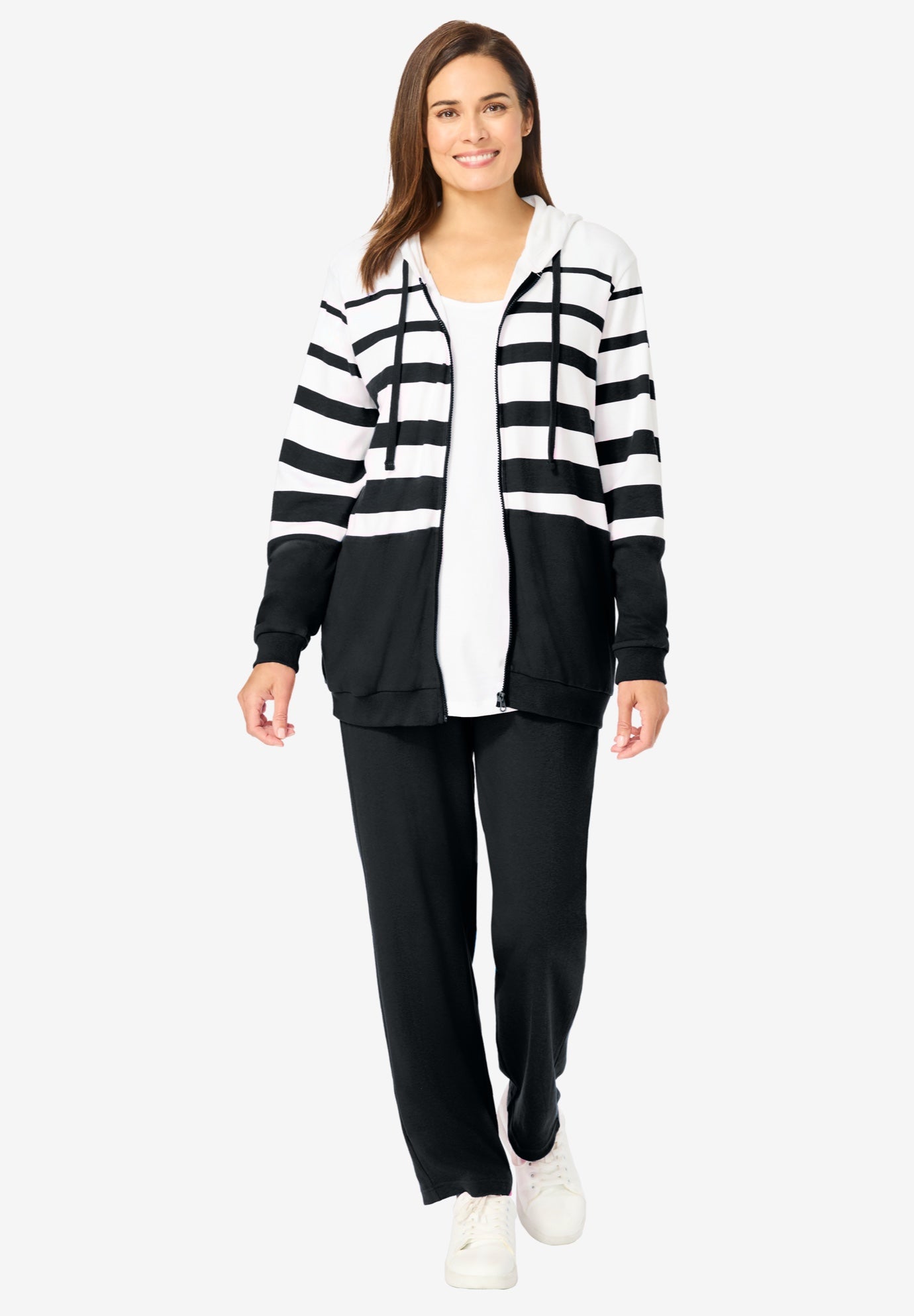 Striped Full Zip Jacket Set image number 0