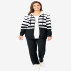 Striped Full Zip Jacket Set image number null