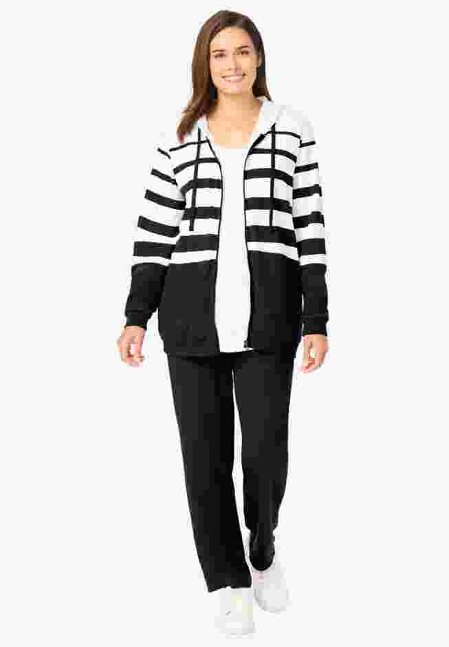Striped Full Zip Jacket Set image number 0