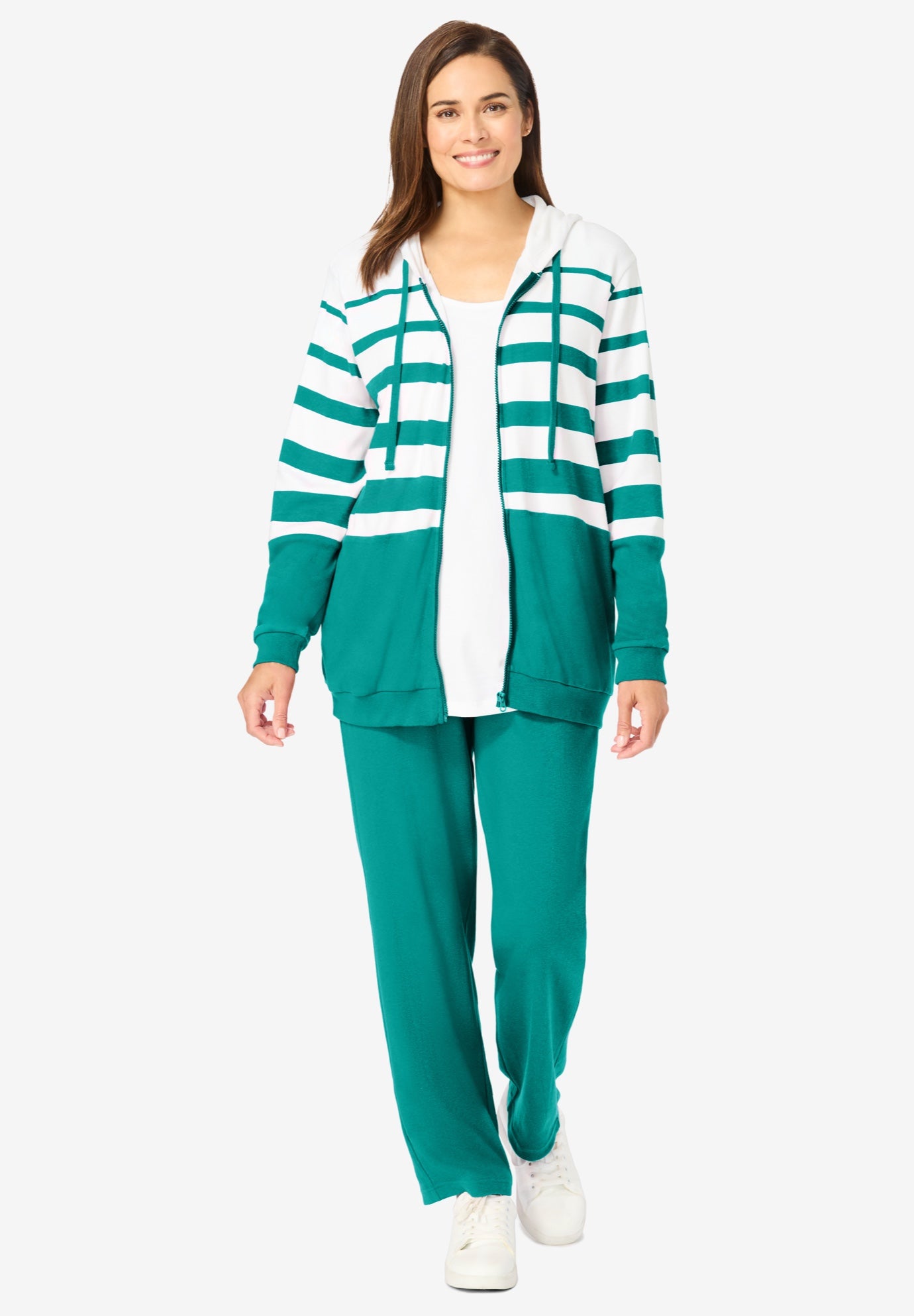 Striped Full Zip Jacket Set image number 0