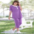 Contrast Stripe Capri Set image number null