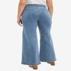 High-Waist 5-Pocket Wide-Leg Stretch Jeans image number null