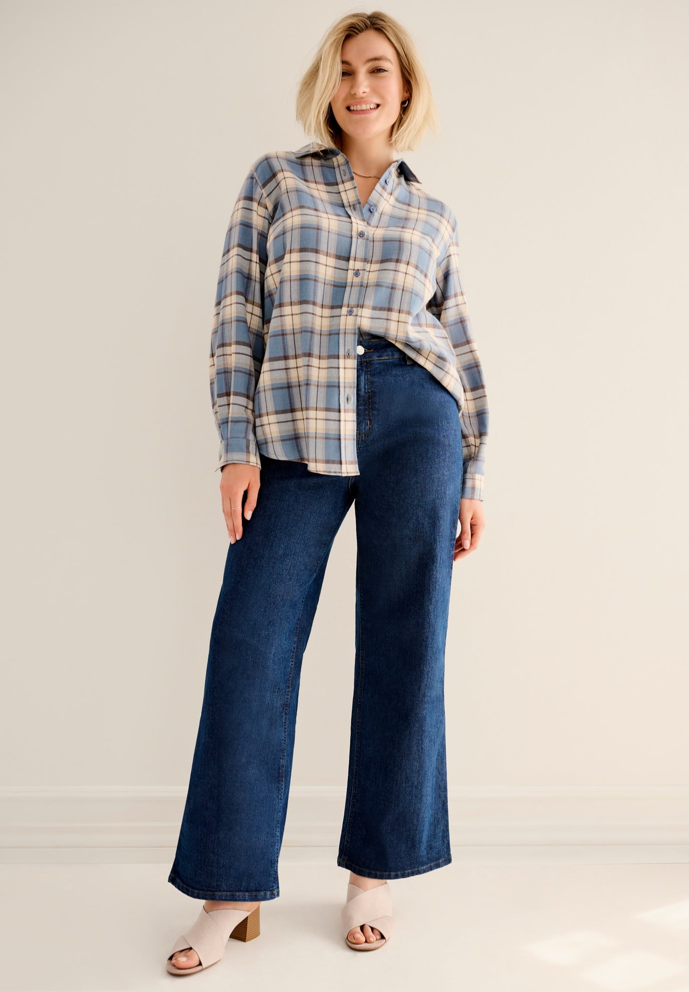 High-Waist 5-Pocket Wide-Leg Stretch Jeans image number 4