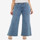 High-Waist 5-Pocket Wide-Leg Stretch Jeans image number null