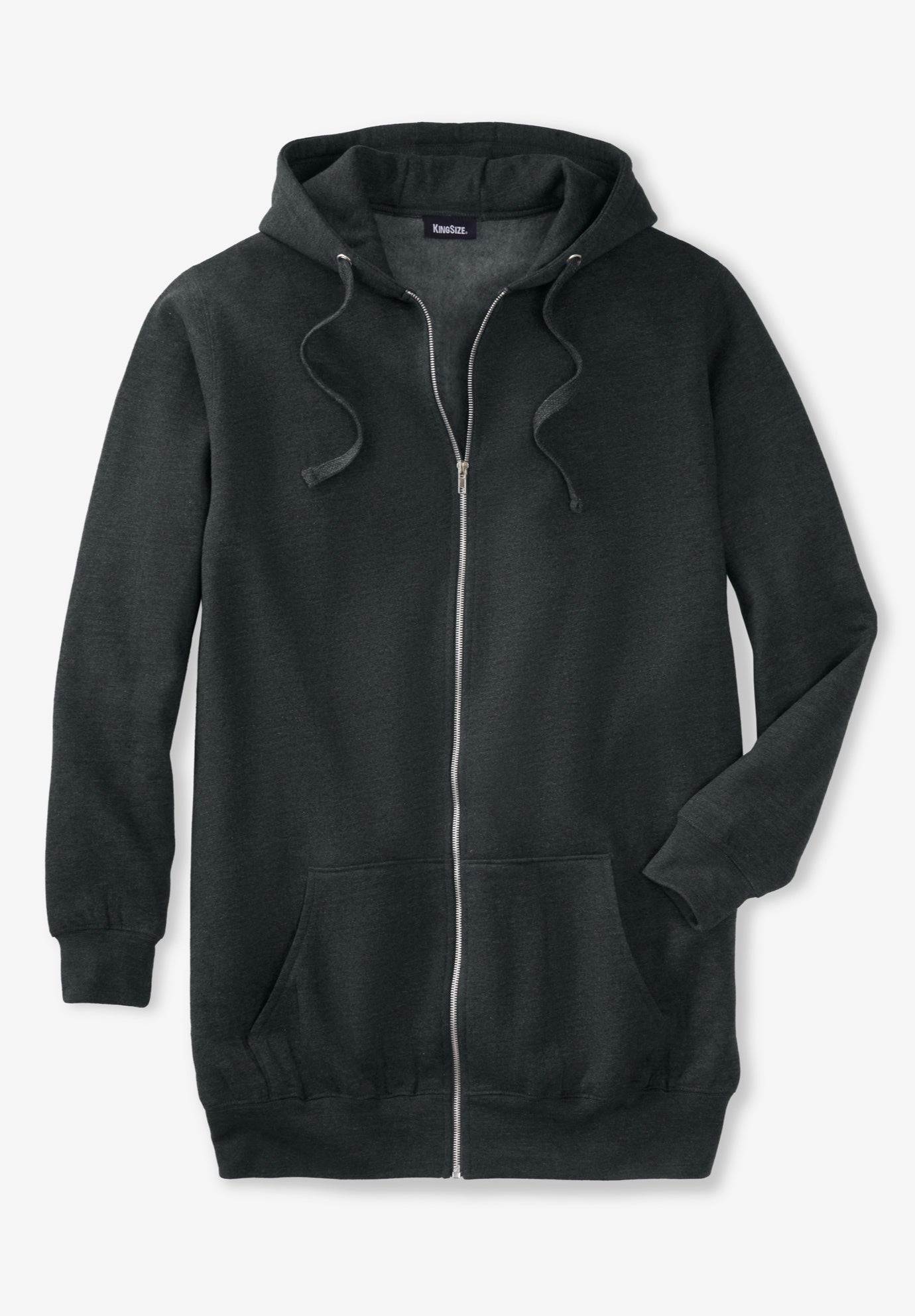 Longer-length Fleece Full Zip Hoodie image number 1